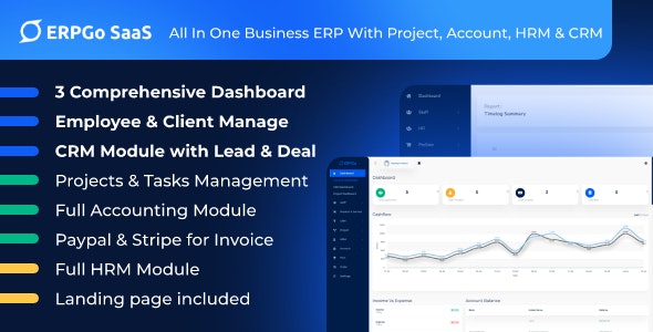 ERPGo SaaS v7.8 – All In One Business ERP With Project, Account, HRM & CRM