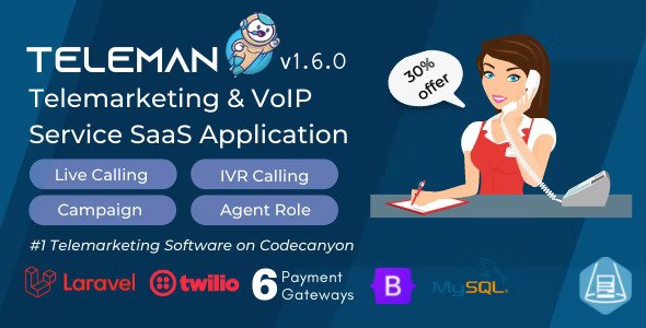 Teleman v6.0.0 – 电话营销和 VoIP 服务 SaaS 应用程序