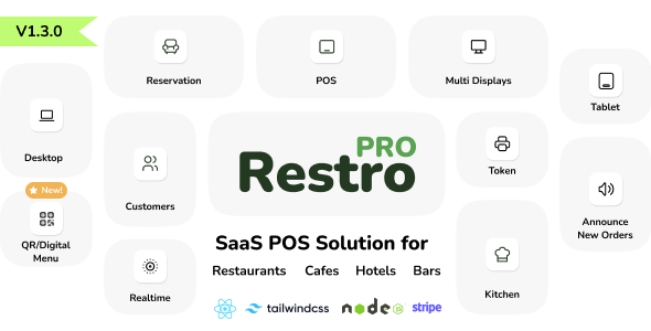 RestroPRO SaaS v1.8.0 – 适用于餐厅、咖啡厅、酒店、餐车的 POS 软件