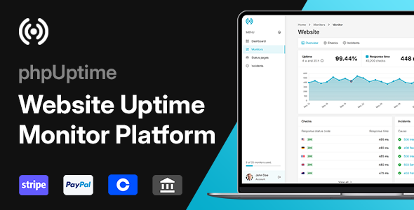 phpUptime v7.0 – 网站正常运行时间监控器 (SaaS)