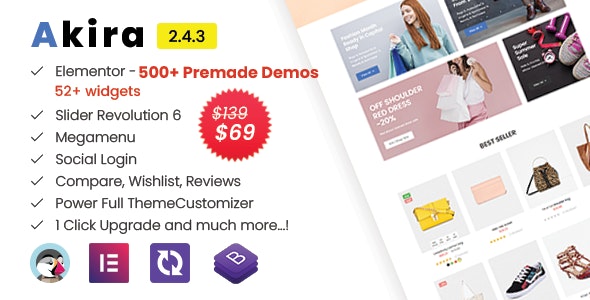 Akira Elementor – Multipurpose Prestashop v1.7 Theme v2.6.4.1