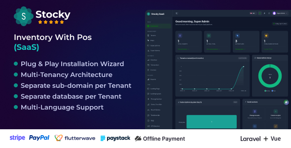 Stocky SaaS v1.4 – POS & Inventory Management | ERP, HRM, WooCommerce & Online Store